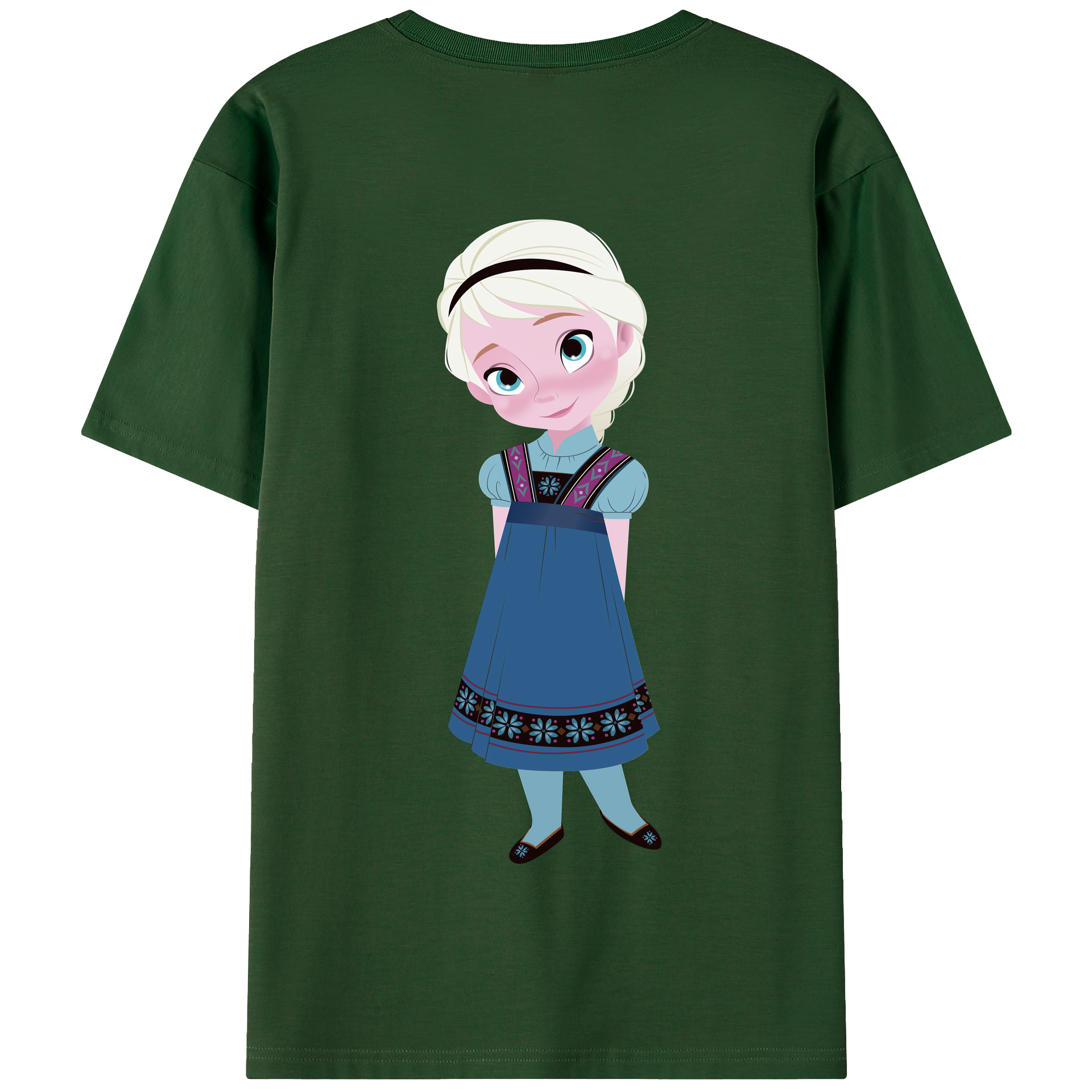 （画像用） アナと雪の女王 アンナ エルサ Frozen Anna Elsa 綿100％半袖Tシャツ（背面プリント）